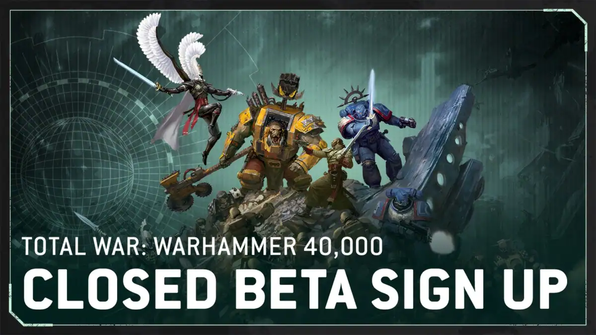 Total War Warhammer 40k closed beta announcement key art from Creative Assembly
