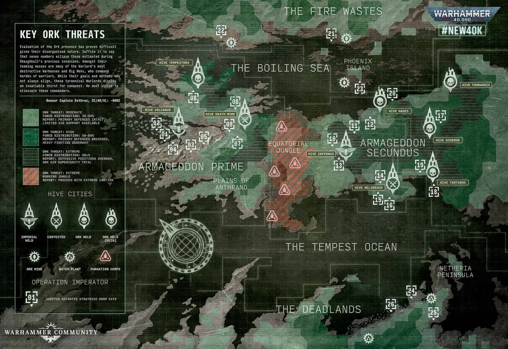Warhammer 40k Armageddon box Siege of Death Mire campaign map of Hive Death Mire