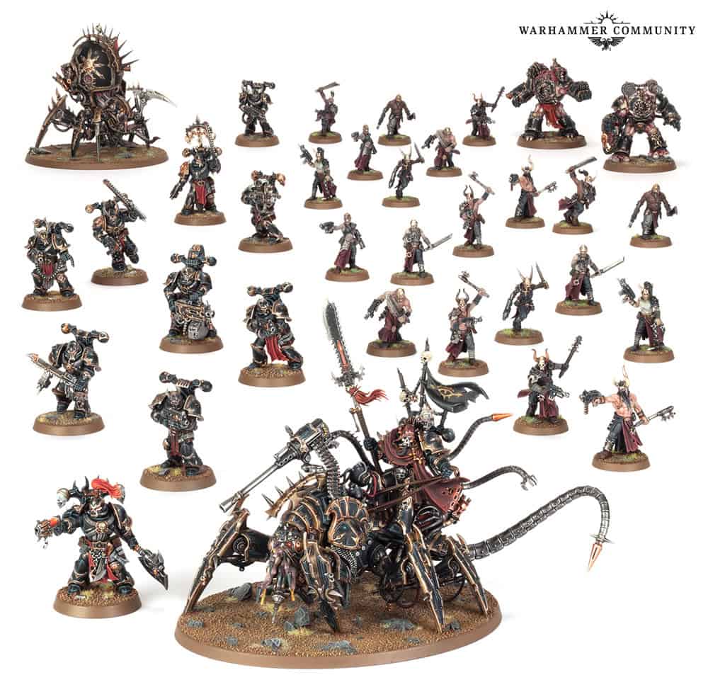 Warhammer 40k Chaos Space Marines Warband Battleforce box contents