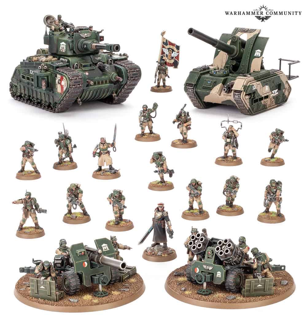 Warhammer 40k Astra Militarum Platoon Battleforce box contents