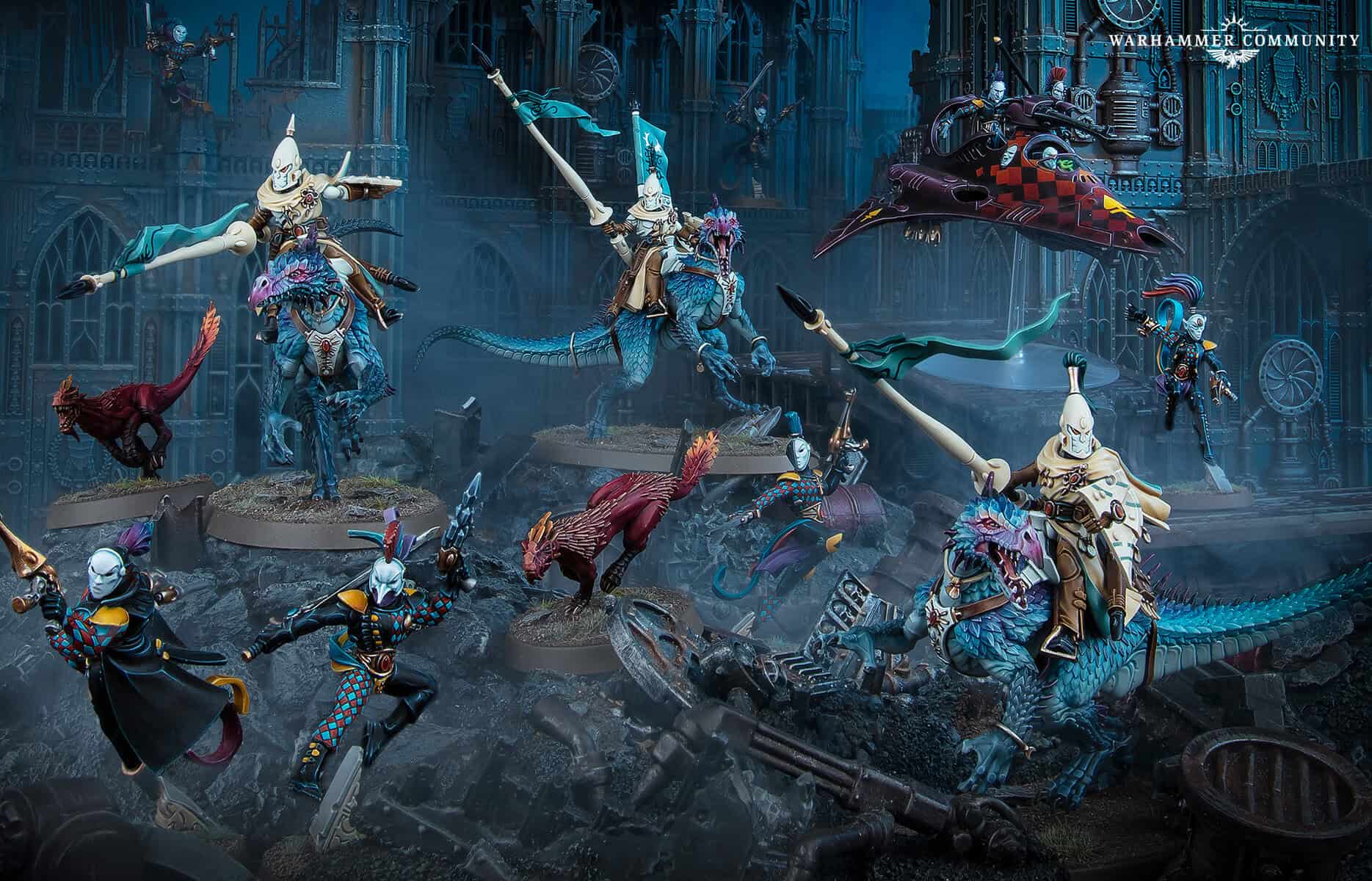 Exodite Warhammer 40k rules Dragon Knights on terrain