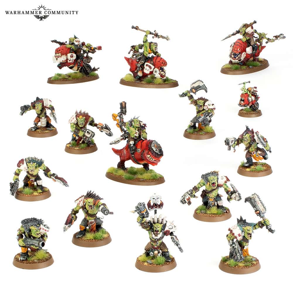 Beast Snagga Boyz and Squighog Boyz NPO models in Kill Team Exodite