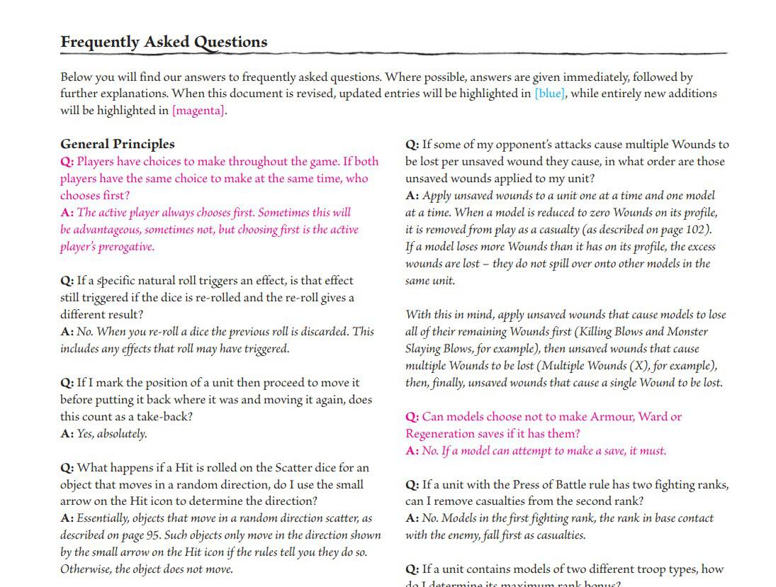Core rules FAQ
