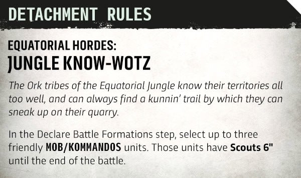 Ork Equatorial Hordes detachment rules for Warhammer 40k