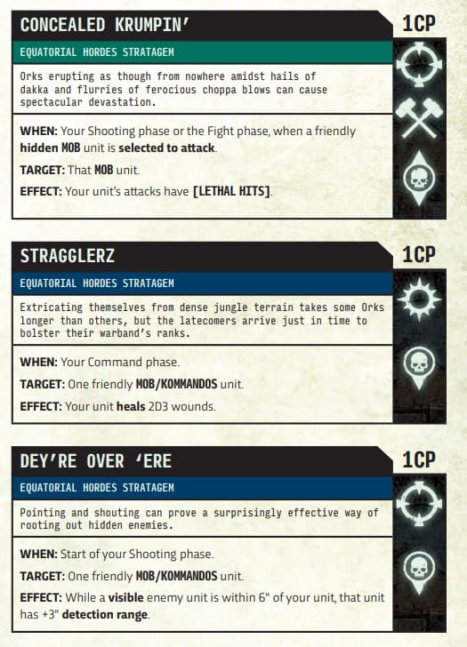 Equatorial Hordes Stratagems