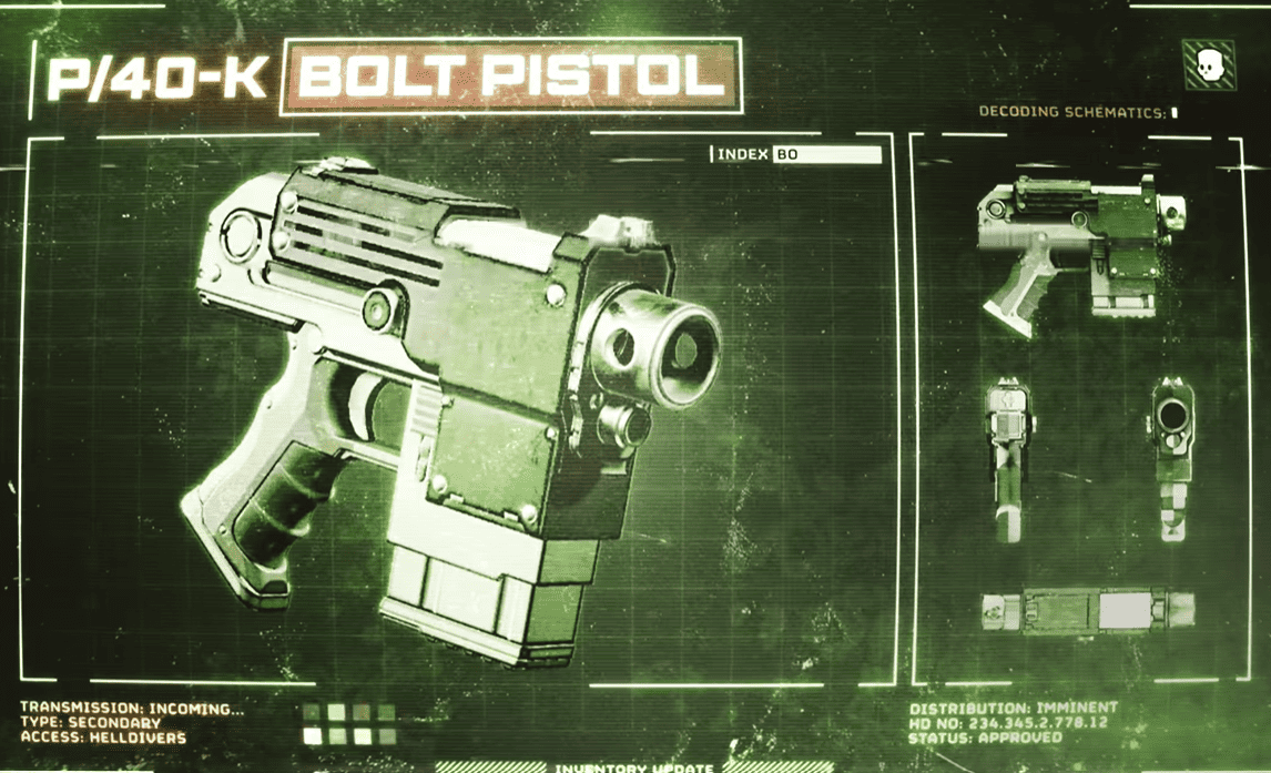 Helldivers Bolt Pistol