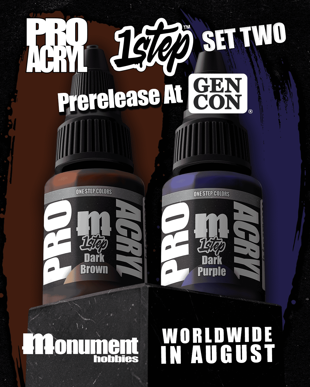 PRO Acryl 1-Step Set 2 colors Dark Brown and Dark Purple swatches