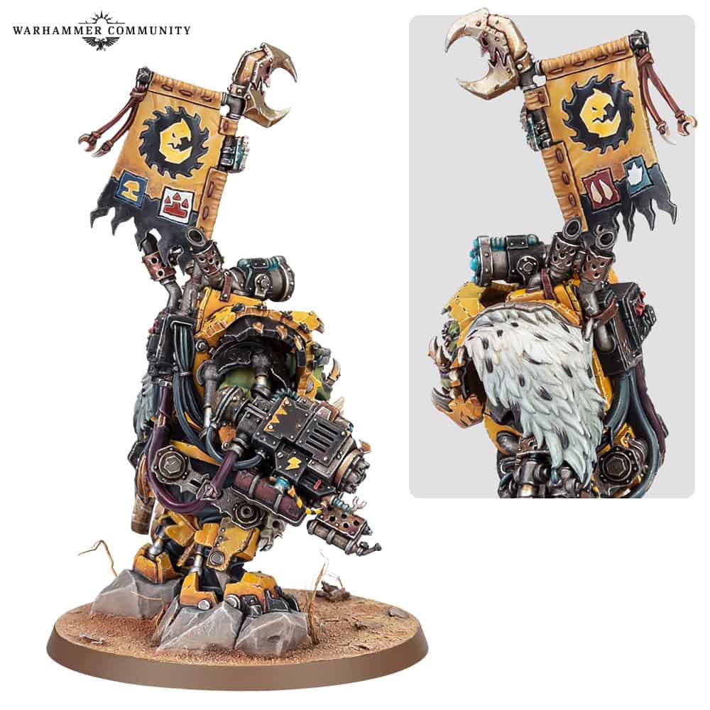 Nazdreg Kustom Blasta X on the mega armour arm of the new 40k model