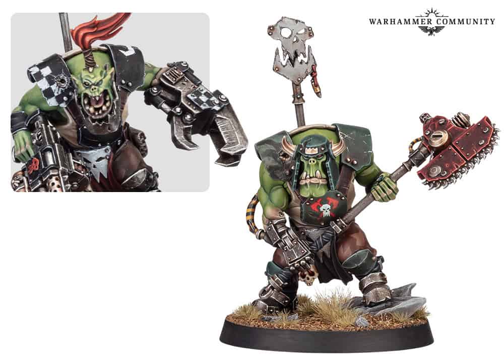 New Ork Boyz Nob with kombi-skorcha, squig, and ammo runt