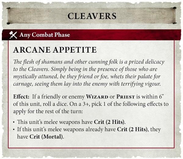 Ogor Mawtribes Cleavers ability rules