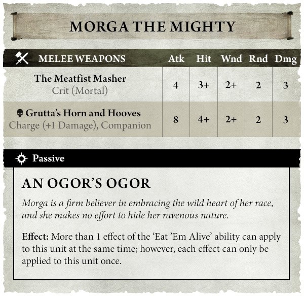 Morga the Mighty Ogor Mawtribes rules warscroll