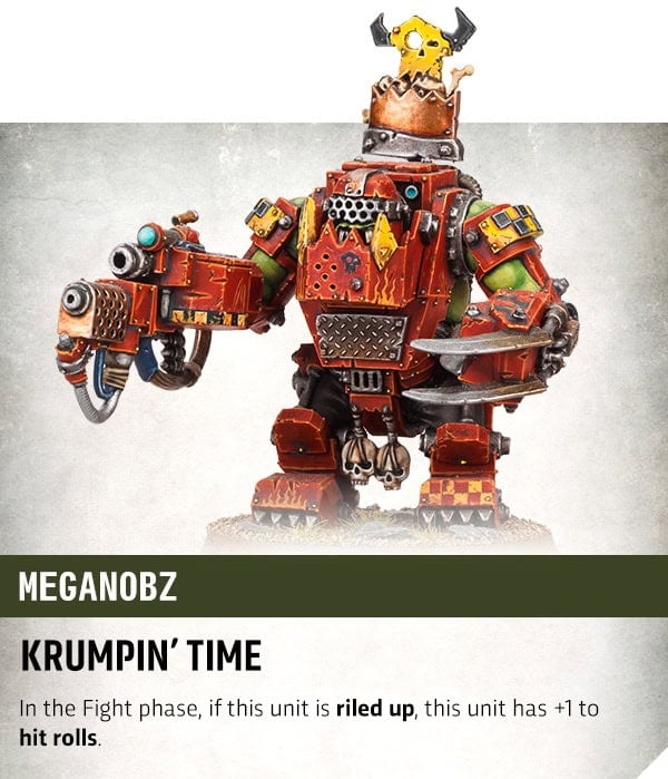 Krumpin Time rules card giving Meganobz extra bonuses while riled up