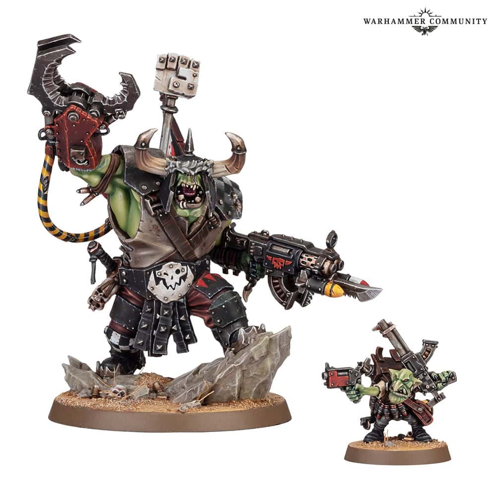 New plastic Ork Warboss miniature with power klaw