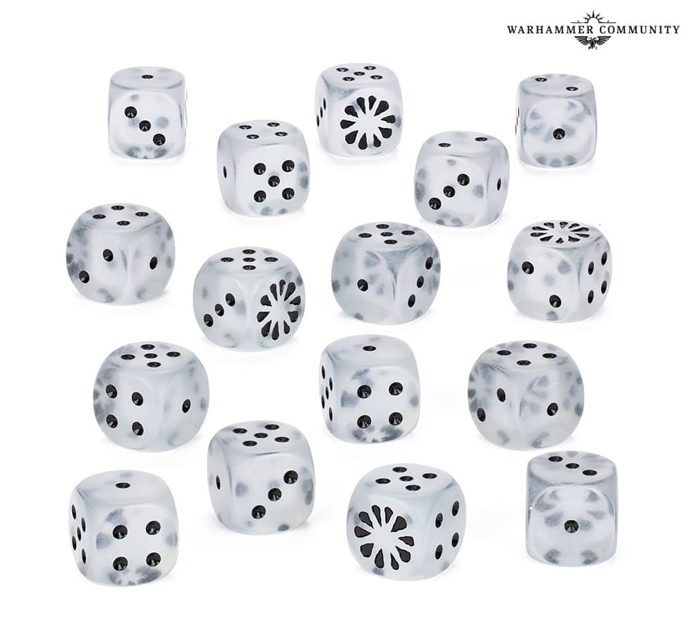 Ogor Mawtribes dice set frosted grey with faction symbol