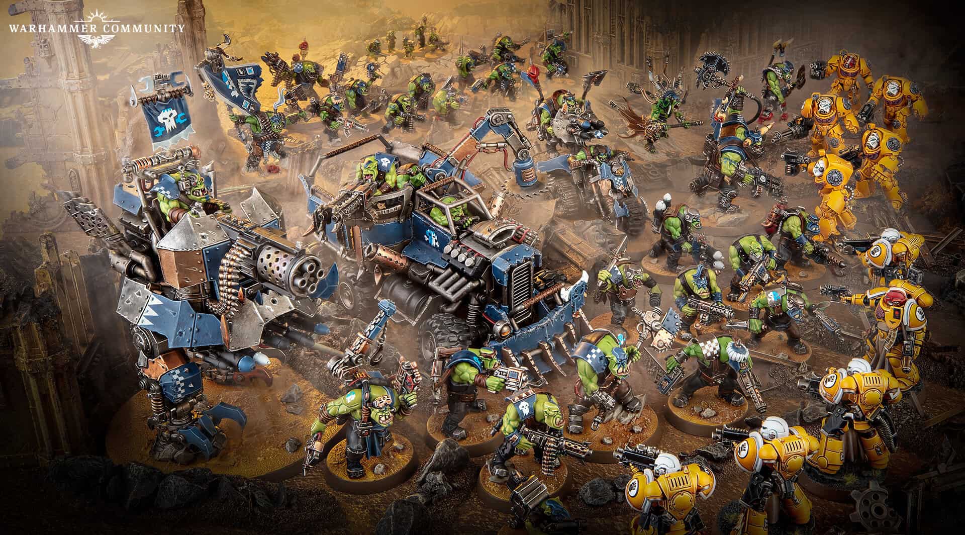 Ork Shoota Boyz firing across a battlefield in the Codex Orks army rules reveal