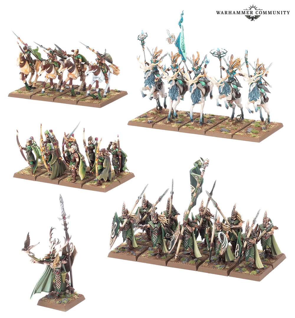 Wood Elf Realms Battle March army box with Araloth for Warhammer The Old World