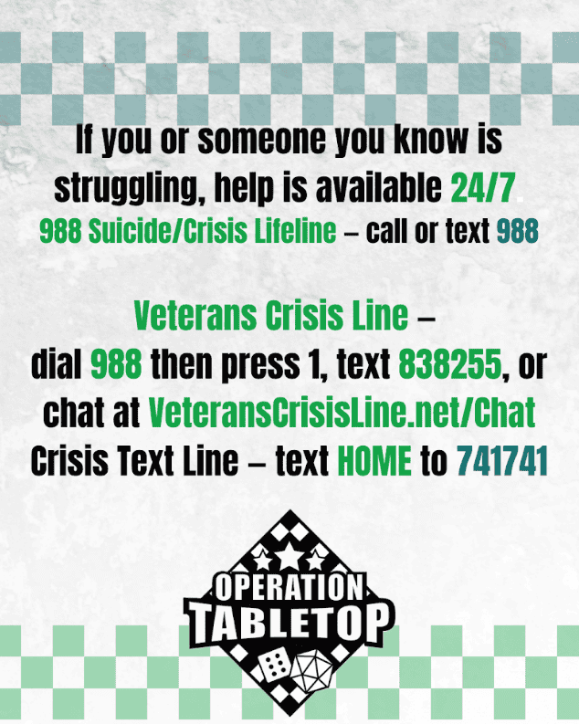Operation Tabletop hotline for Vets