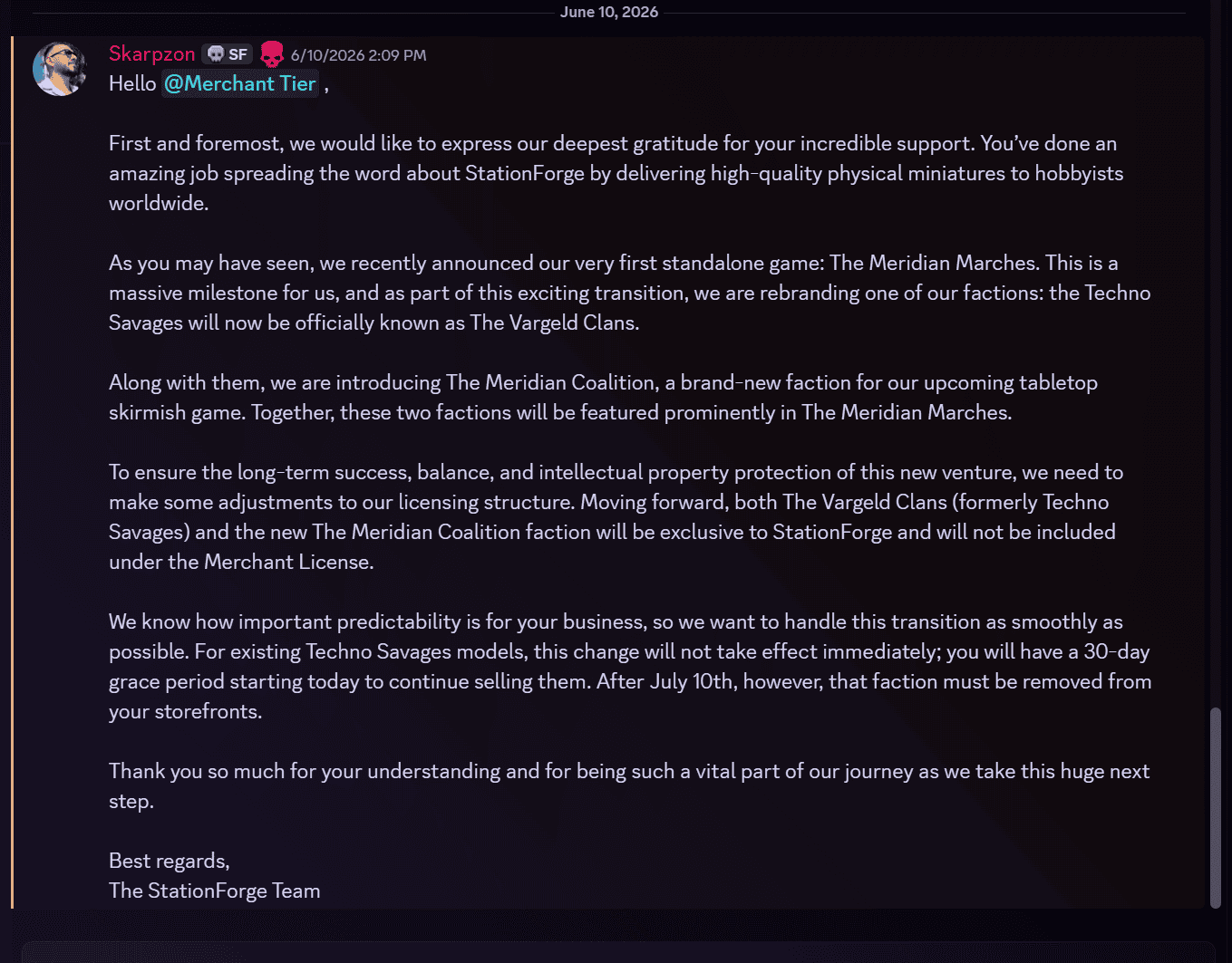 Station forge drama discord