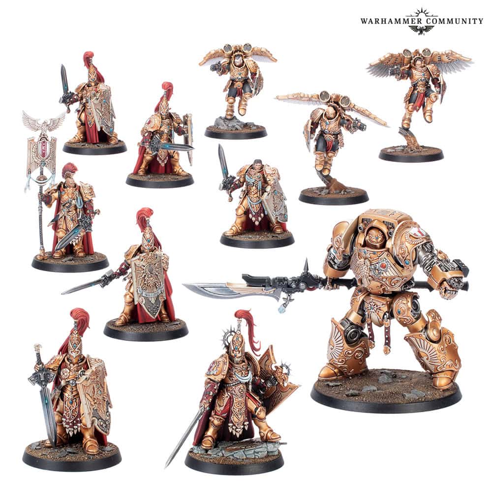 Adeptus Custodes Combat Patrol box contents Shield-Captain Sentinel Guard Venatari Dreadnought