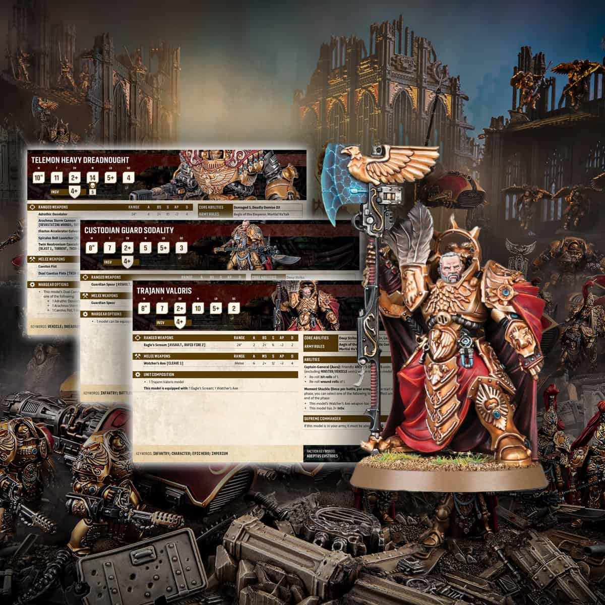 adeptus custodes datasheets rules warhammer 40k