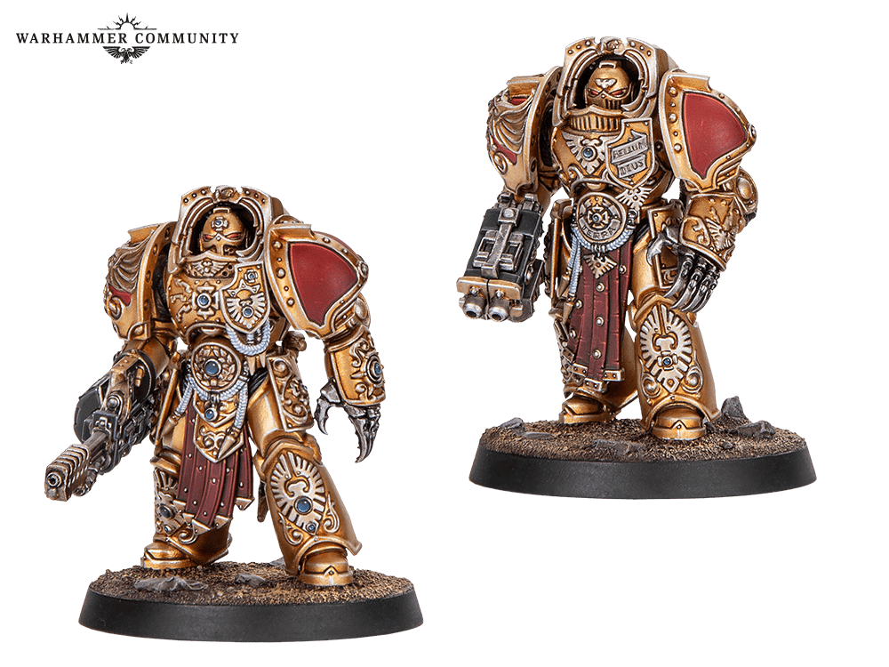 Aquilon Terminators with adrathic combi-destructors and Solarite power gauntlets