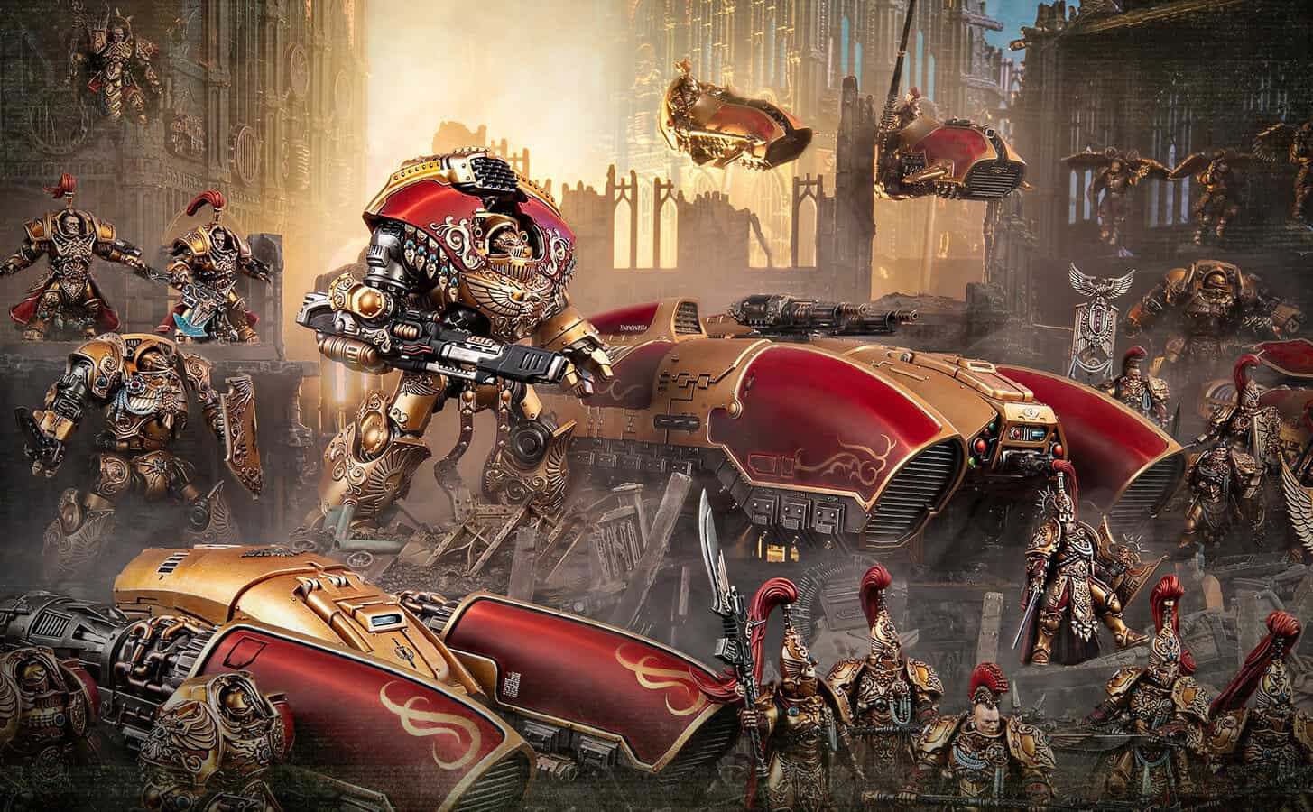 Adeptus Custodes army in gold armor for the new Codex: Adeptus Custodes datasheets reveal