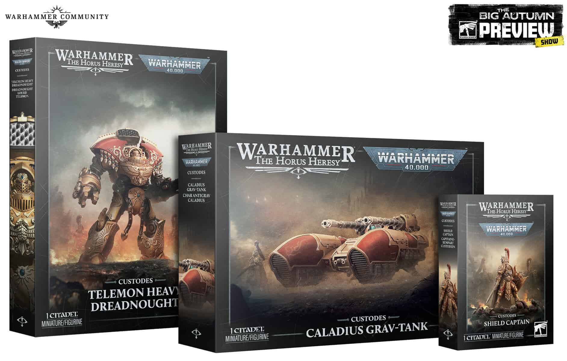 Adeptus Custodes kits in new dual game system packaging