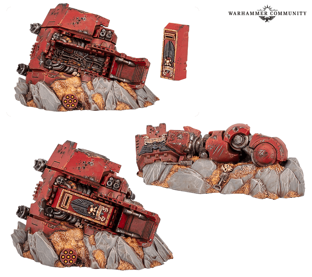 Wrecked Redemptor Dreadnought terrain in the Killzone Armageddon set
