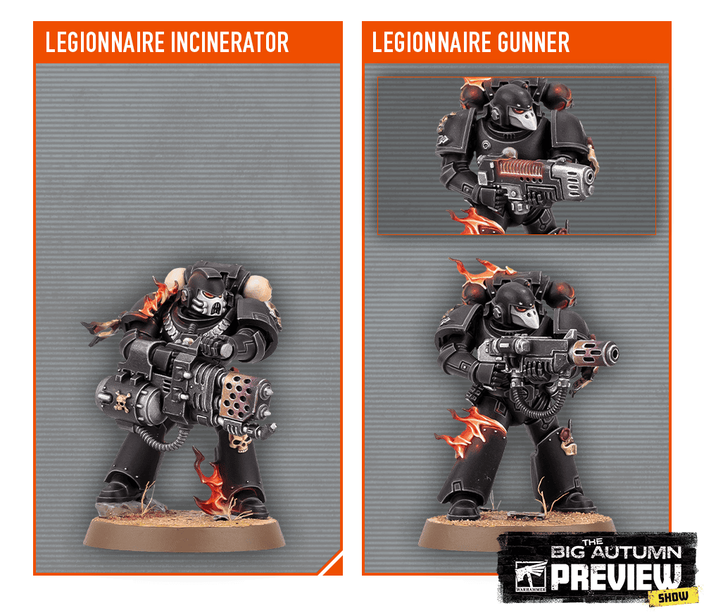 Legion of the Damned Kill Team operative with a bolter and skeletal detailing
