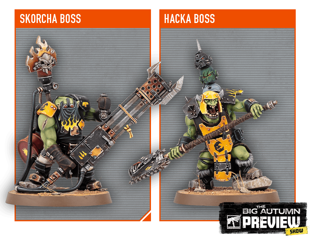 Ork Boss Nob dual-wielding kustom shootas in the Kill Team Armageddon box