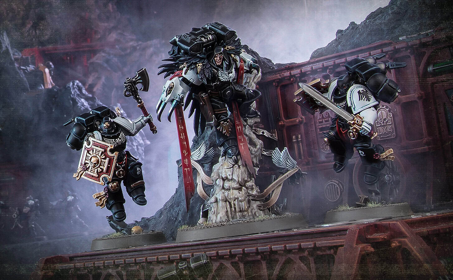 Salamanders and Raven Guard Space Marines together in artwork for the new Codex Space Marines chapter detachments