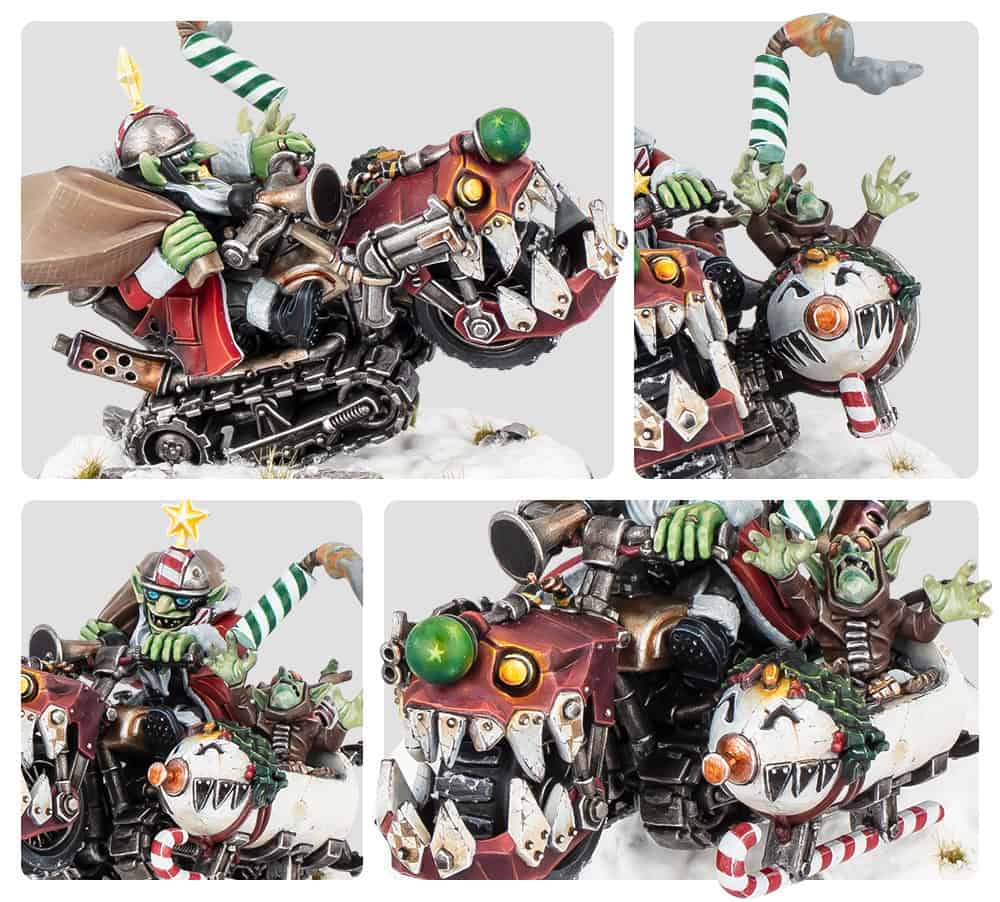 Da Red Gobbo Squigmobile close-up of the elf in the bomb sidecar