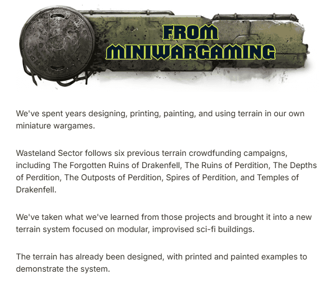 Wasteland Sector Kickstarter Notes