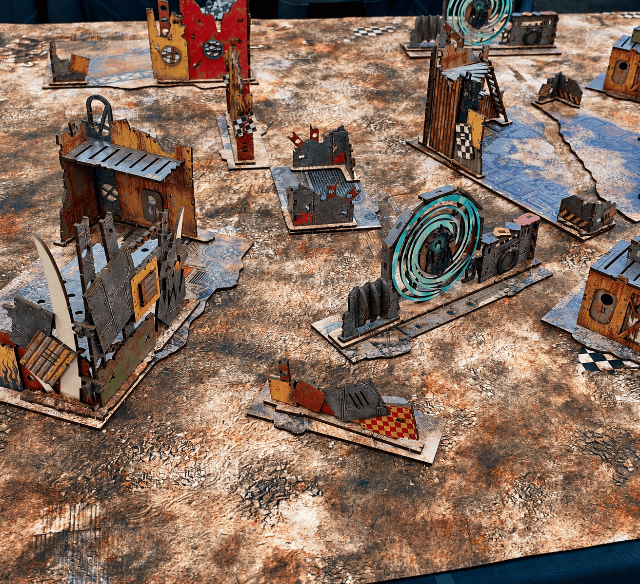 FLG Dakka City Premium Series full color Ork terrain in a 40k tabletop game