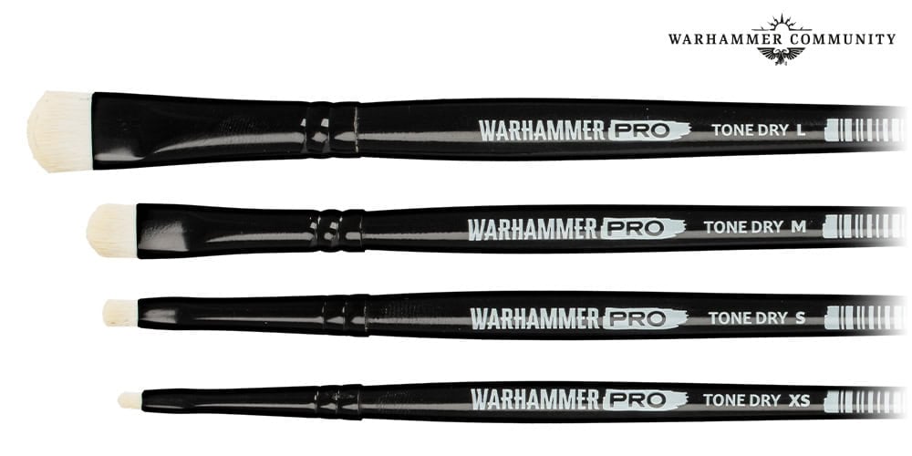 Warhammer Tone Pro dry brush set with curved tips